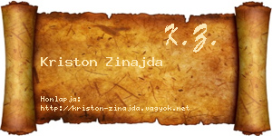 Kriston Zinajda névjegykártya